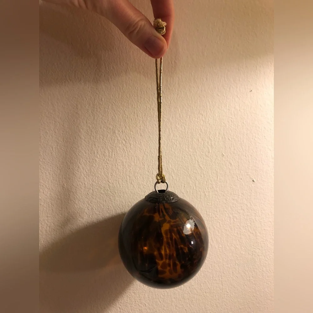 Midwest Kugel amber round glass ball ornament
